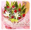 ia1-b10紅玫瑰+百合網路花店詳細內容情人節訂花,訂花買花